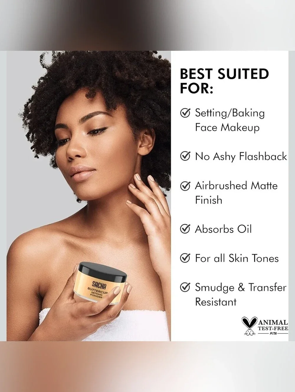 Sacha Buttercup Setting Powder – Medium to Deep Skin Tones (1.75 oz)